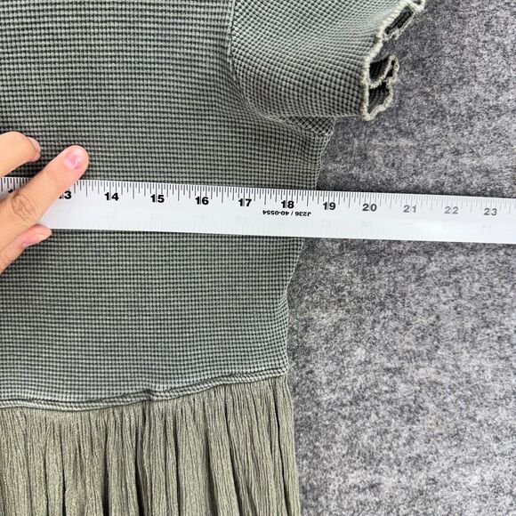 Cherokee Dress Women M Medium Gray Maxi Long Cotton Crew Neck Short Sleeve - Picture 4 of 5